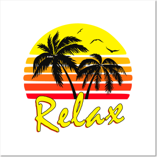 Relax Retro Sunset Posters and Art